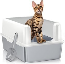Woofigo Stainless Steel with Lid Cat Litter Box slide 1 of 7