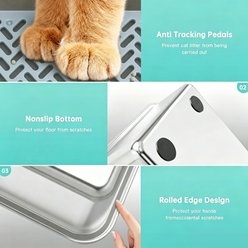 Woofigo Top Entry Stainless Steel Cat Litter Box slide 2 of 8