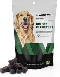 WoofWell Golden Retrievers Health Support Bacon Flavored Soft Chews Dog Supplement, 60 count