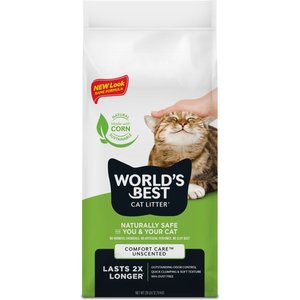 World's Best Comfort Care Unscented Clumping Corn Litter, 28-lb bag