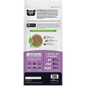World's Best Lavender Scented Clumping Corn Cat Litter, 28-lb bag