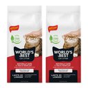 World's Best Multi-Cat Unscented Clumping Corn Cat Litter, 28-lb bag, bundle of 2