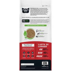World's Best Multi-Cat Unscented Clumping Corn Cat Litter, 28-lb bag