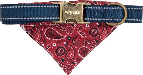 Show full view: Wrangler Removable Dog Bandana Collar, Dark Blue, Large-16-to-24-in-neck-1-2-inch-wide slide 4 of 9