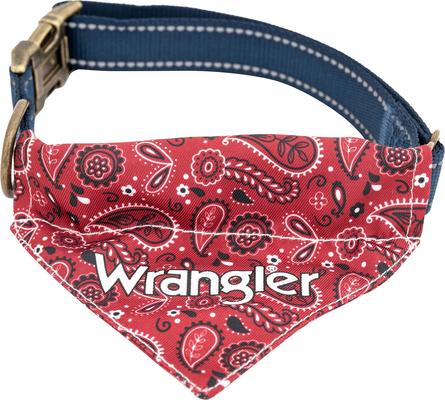 Show full view: Wrangler Removable Dog Bandana Collar, Dark Blue, Small-10-to-14-in-neck-1-2-inch-wide slide 5 of 9