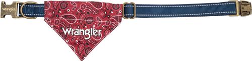 Show full view: Wrangler Removable Dog Bandana Collar, Dark Blue, X-Small: 8 to 12-in neck, 1/2-in wide slide 3 of 9