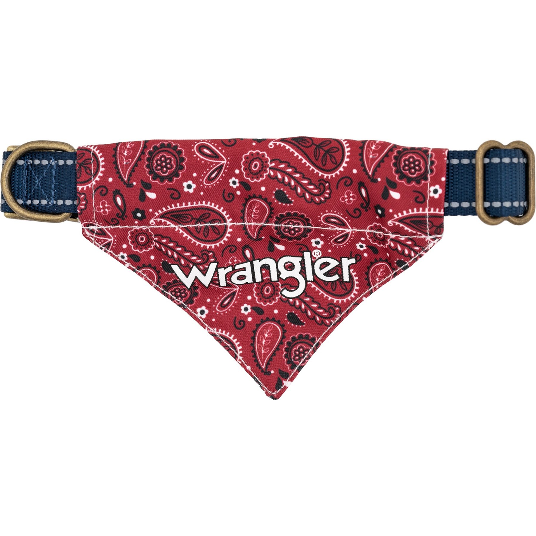Wrangler Removable Dog Bandana Collar, Dark Blue, X-Small: 8 to 12-in neck, 1/2-in wide