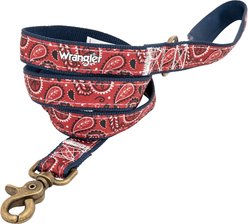 Wrangler Removable Dog Bandana Lead, Red, Medium: 4-ft long, 3/4-in wide
