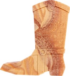 Wrangler Squeaky Scented Cowboy Boot Tough Chew Dog Toy, Tan