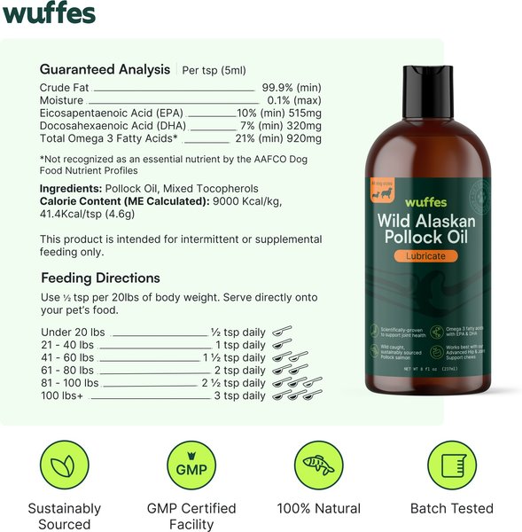 Wuffes Advanced Omega 3 Fish Oil for Healthy Skin & Coat Supplement for Dogs