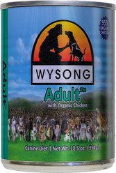 Wysong Adult with Organic Chicken Canned Dog Food, 12.5-oz, case of 12