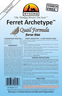 Show full view: Wysong Archetype Raw Quail Diet Freeze-Dried Ferret Food, 7.5-oz bag slide 3 of 5