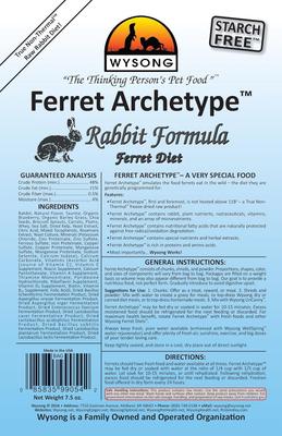 Show full view: Wysong Archetype Raw Rabbit Diet Freeze-Dried Ferret Food, 7.5-oz bag slide 3 of 5