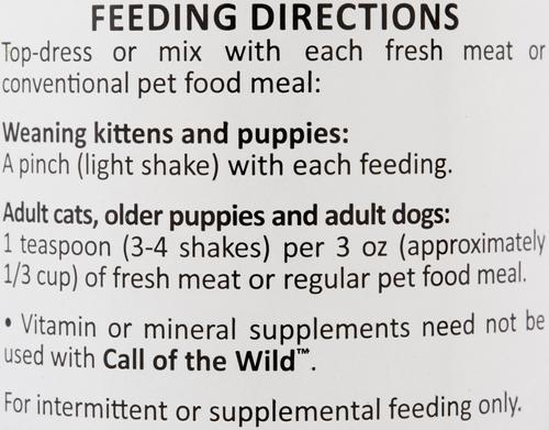 Show full view: Wysong Call of the Wild Dog & Cat Food Supplement, 11-oz bottle slide 6 of 7