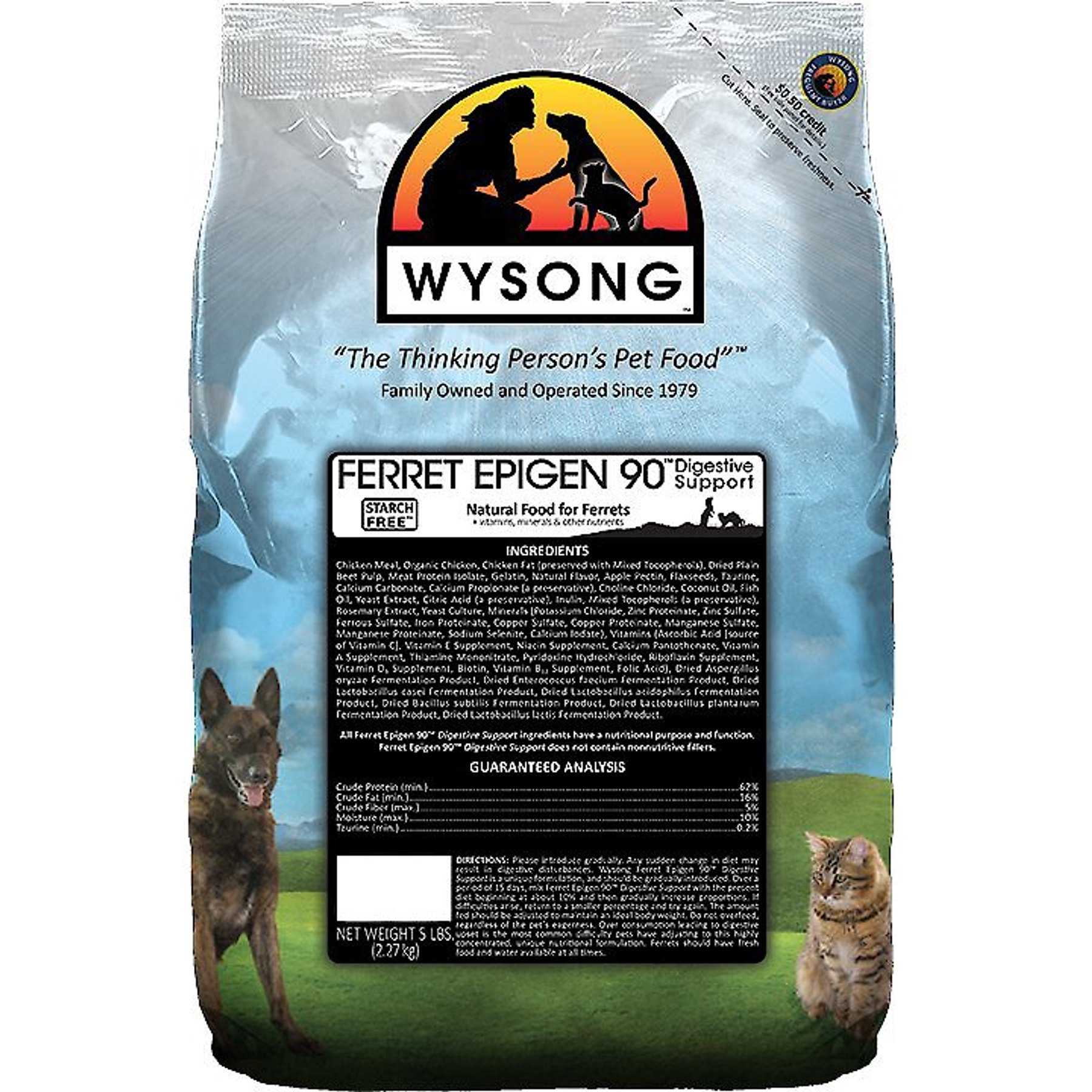 Wysong Epigen 90 Digestive Support Dry Ferret Food, 5-lb bag, bundle of 2