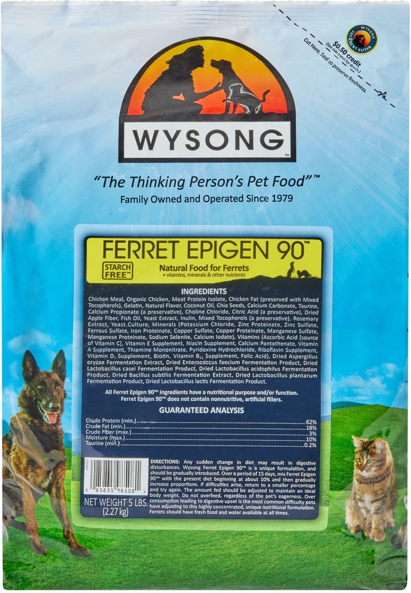 WYSONG Epigen 90 Starch Free Dry Ferret Food, 5-lb bag - Chewy.com