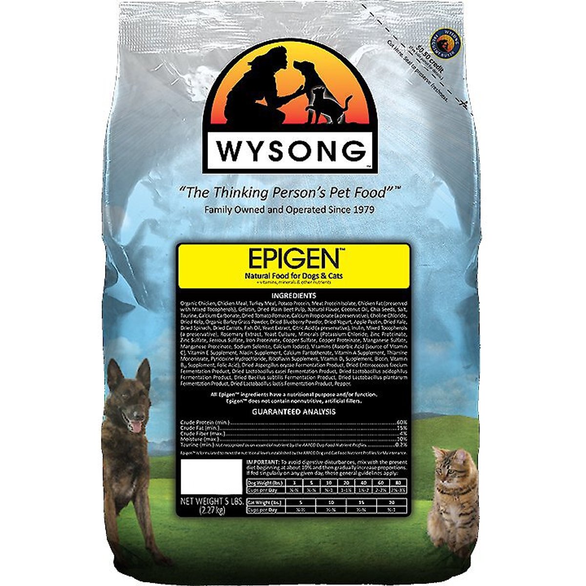 Wysong Epigen Starch-Free Chicken Formula Dry Dog & Cat Food, 5-lb bag