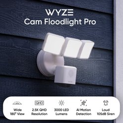 Wyze Cam Floodlight Pro Outdoor Wi-Fi Pet Camera, White slide 2 of 9