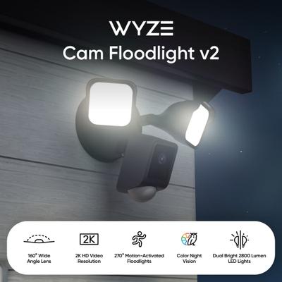 Show full view: Wyze Cam Floodlight v2 Outdoor Wi-Fi Pet Camera, White slide 3 of 9