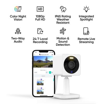Show full view: Wyze Cam OG Indoor & Outdoor Wi-Fi Pet Camera, White slide 4 of 7