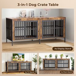 Xbrigh Furniture Crate for 2 Dogs, Brown, Medium: 79-in slide 2 of 8