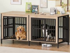 Xbrigh Furniture Crate for 2 Dogs, White, Medium: 79-in