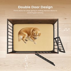 Xbrigh Heavy-Duty Pet Dog Cage Furniture Wooden Side Table-Style Dog House, Brown, Medium: 40-in slide 2 of 7