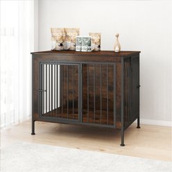 Xbrigh Heavy-Duty Pet Dog Cage Furniture Wooden Side Table-Style Dog House, Brown, Medium: 40-in