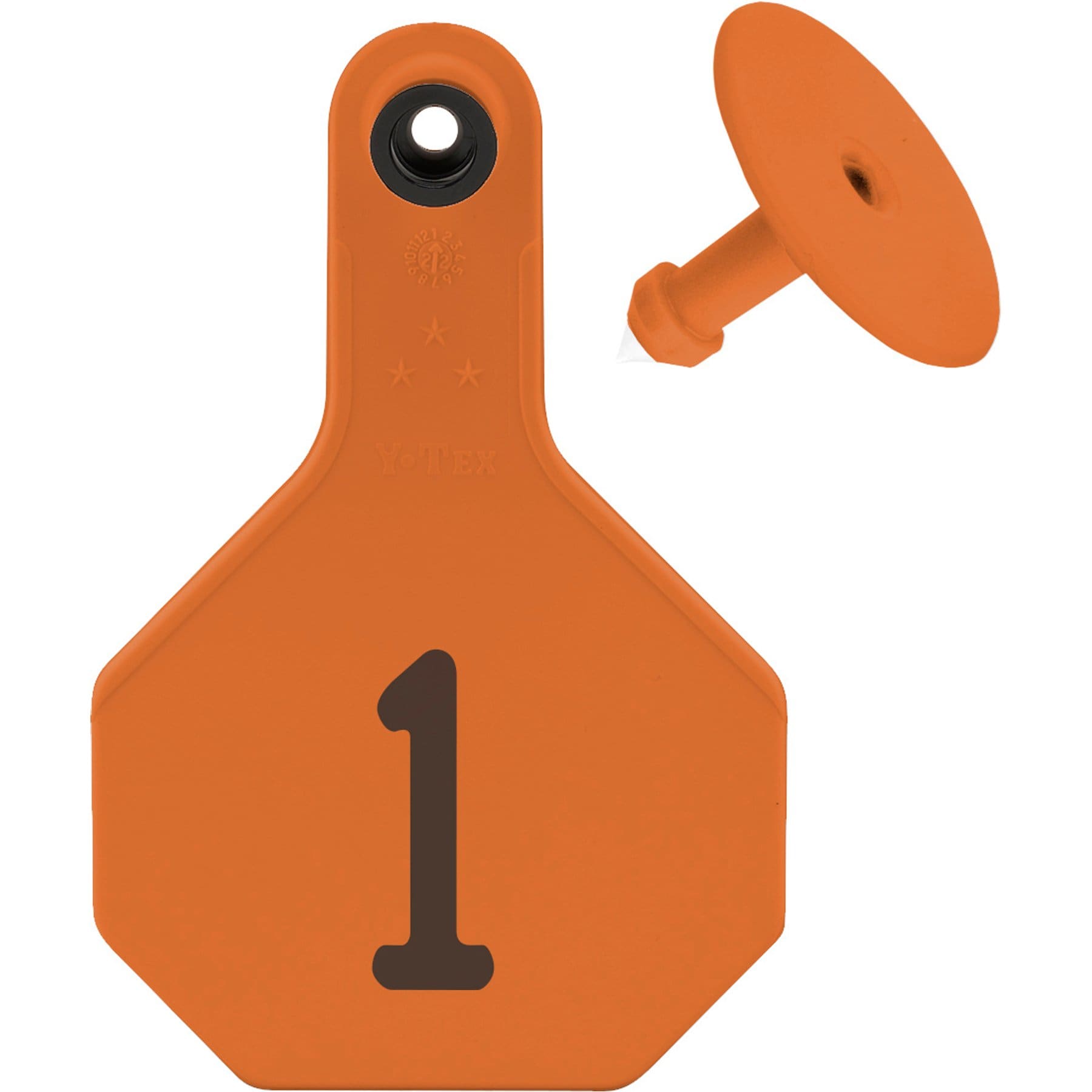 Y-Tex Corporation All American 1-25 3-Star PreNumbered Livestock ID Tag, Medium, 25 count, Orange