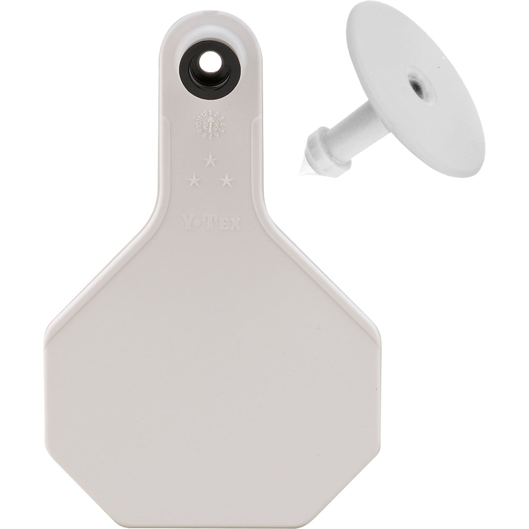 Y-Tex Corporation All American 3-Star Blank Livestock ID Tag, Medium, 25 count, White