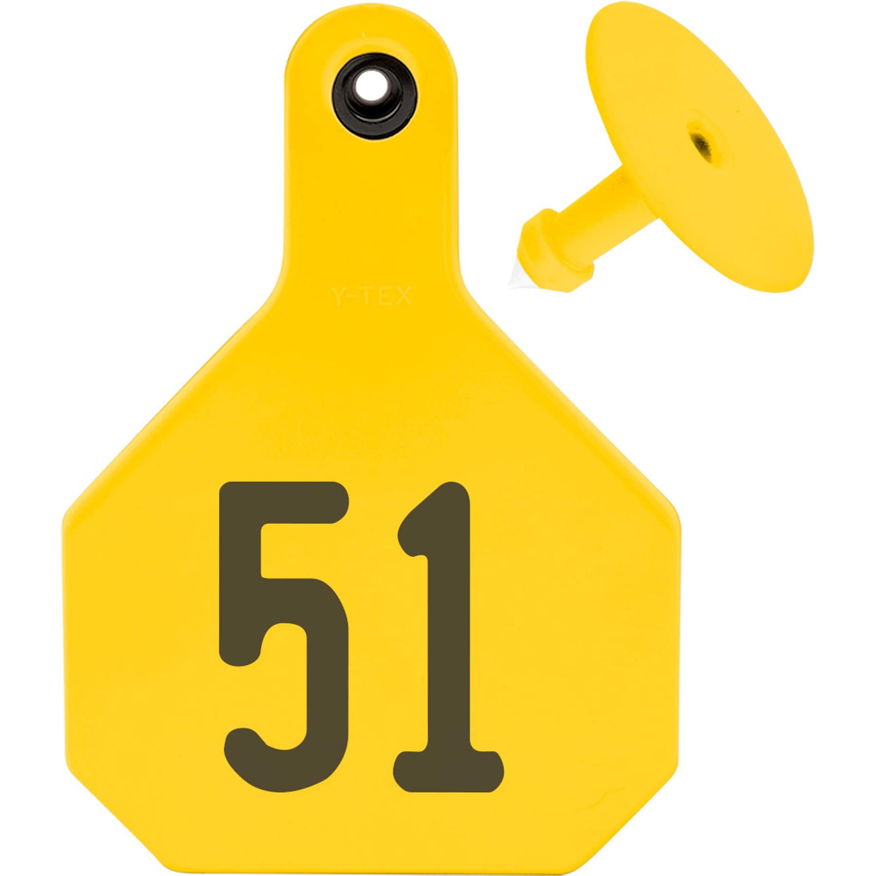 Y-Tex Corporation All American 51-75 4-Star PreNumbered Livestock ID Tag, Large, 25 count, Yellow