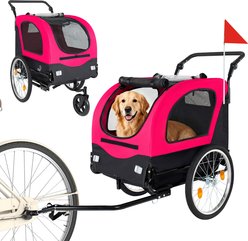 Yafylly 2-in-1 Bike Trailer & Dog Stroller, Red