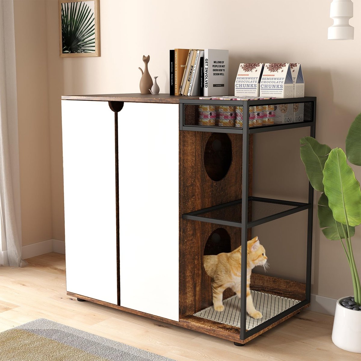 Yafylly Cat Litter Box Enclosure