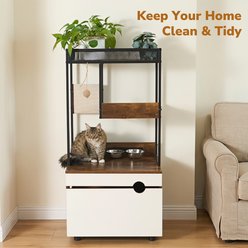 Yafylly Cat Tree & Litter Box Enclosure slide 2 of 9