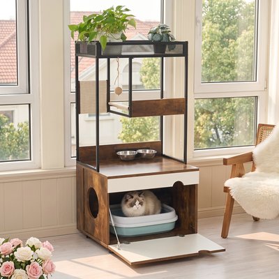 Yafylly Yafylly Cat Tree & Litter Box Enclosure