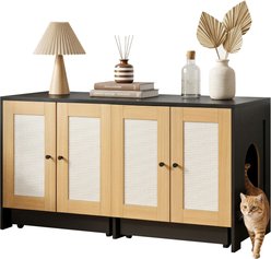Yafylly Double Cat Litter Box Enclosure, 47-in