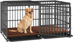 Yafylly Heavy Duty Indoor Dog Crate, Black/Brown, Medium: 61-in