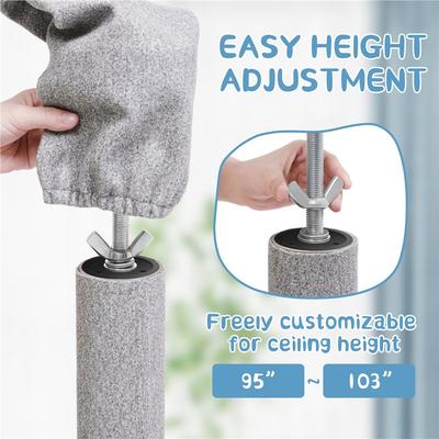 Show full view: Yaheetech 103-in Adjustable Floor-to-Ceiling Cat Tree, Blue/Orange slide 6 of 8