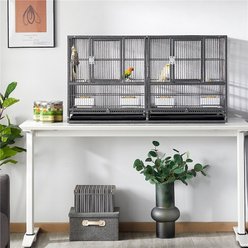 Yaheetech 18-in Wide Stackable Divided Breeder Cage, Black slide 2 of 8