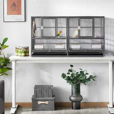 Show full view: Yaheetech 18-in Wide Stackable Divided Breeder Cage, Black slide 2 of 10