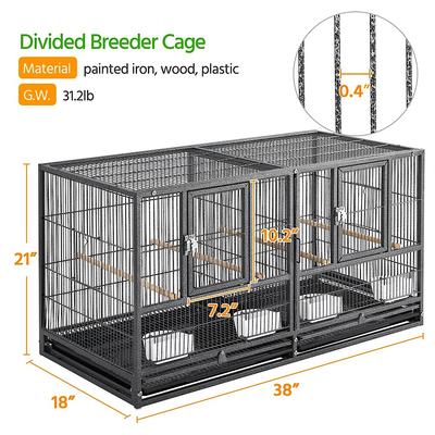 Show full view: Yaheetech 18-in Wide Stackable Divided Breeder Cage, Black slide 3 of 10