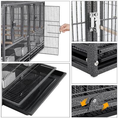 Show full view: Yaheetech 18-in Wide Stackable Divided Breeder Cage, Black slide 5 of 10