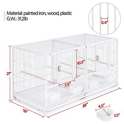 Show full view: Yaheetech 18-in Wide Stackable Divided Breeder Cage, White slide 3 of 10