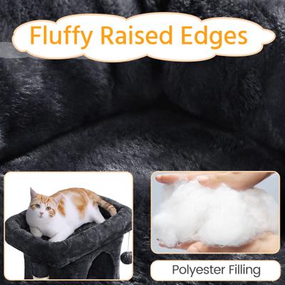 Show full view: Yaheetech 2-Level 23.5-in Plush Cat Tree & Condo, Black slide 8 of 10