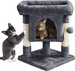 Yaheetech 2-Level 23.5-in Plush Cat Tree & Condo, Dark Gray slide 2 of 9