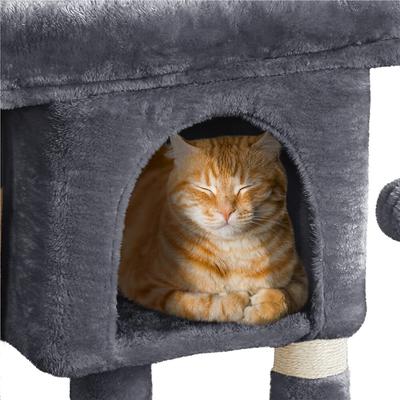 Show full view: Yaheetech 2-Level 23.5-in Plush Cat Tree & Condo, Dark Gray slide 5 of 10