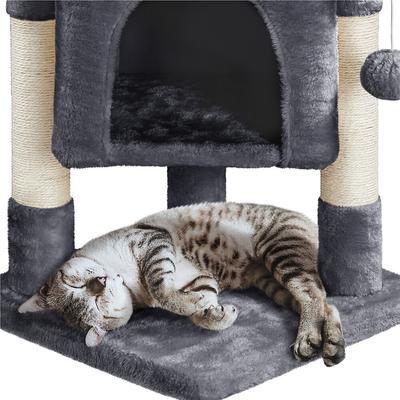 Show full view: Yaheetech 2-Level 23.5-in Plush Cat Tree & Condo, Dark Gray slide 6 of 10