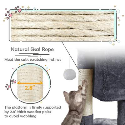 Show full view: Yaheetech 2-Level 23.5-in Plush Cat Tree & Condo, Dark Gray slide 8 of 10