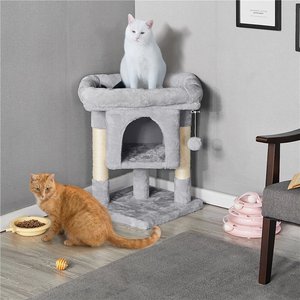 TSCOMON 55-in Plush Cat Tree with Hammock, Toy & Sisal Scratching Post