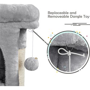 Yaheetech 2-Level 23.5-in Plush Cat Tree & Condo, Light Gray